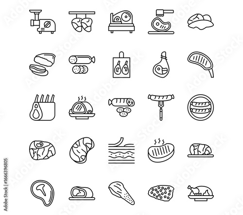 Butcher Line Vector Icons