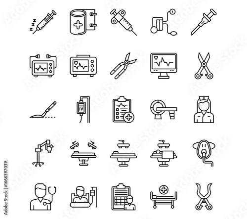 Surgery Line Vector Icons