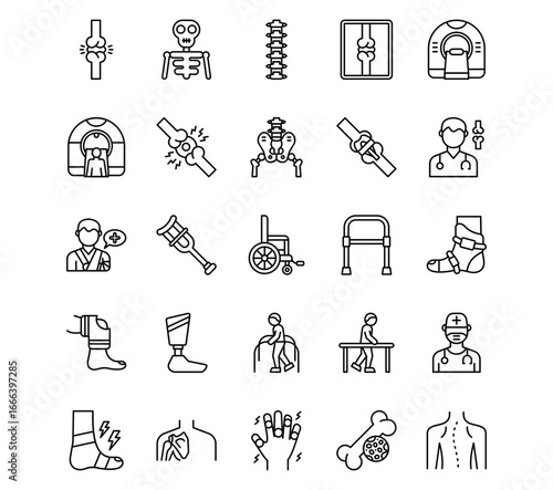 Orthopedics Line Vector Icons