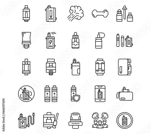 Vaping Line Vector Icons