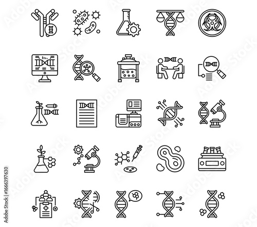 Biotechnology Line Vector Icons