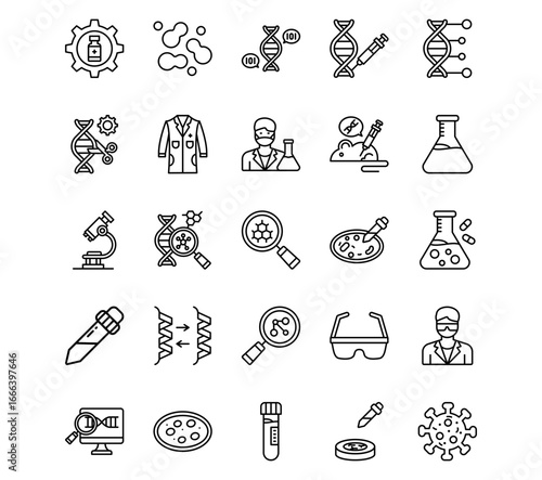 Biotechnology Line Vector Icons