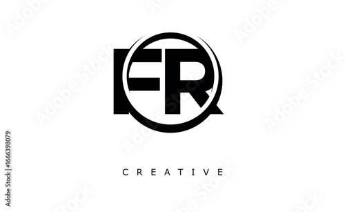 Free Download FR Letter Logo - Circular Monogram Emblem with Bold Minimal Design for Modern Branding - GFXLoad