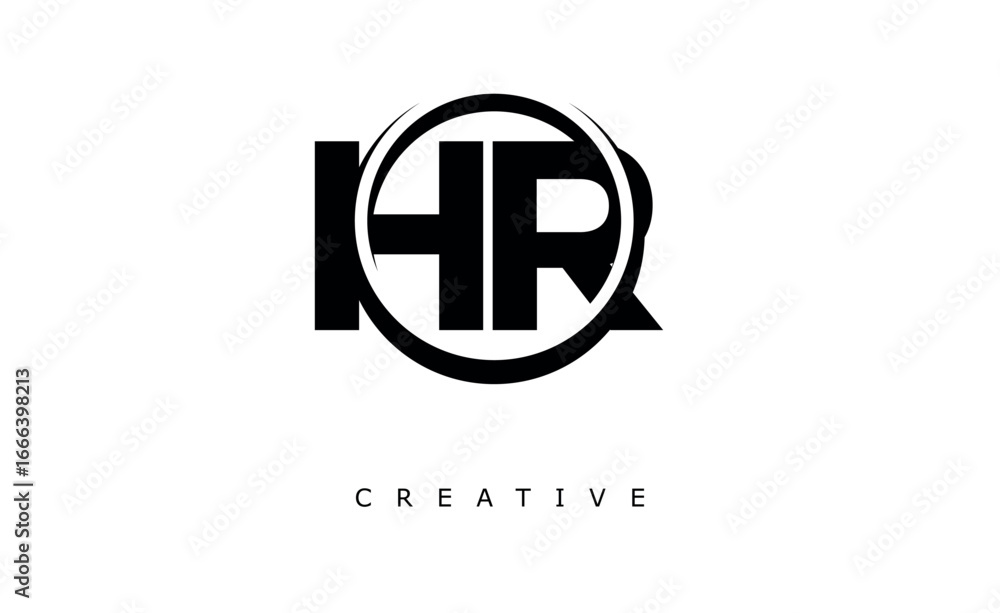 HR Letter Logo - Circular Monogram Emblem with Bold Minimal Design for Modern Branding HR Letter Logo - Circular Monogram Emblem with Bold Minimal Design for Modern Branding