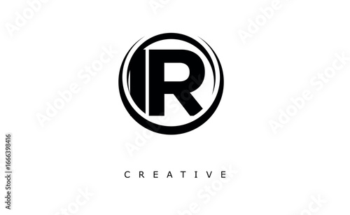 IR Letter Logo - Circular Monogram Emblem with Bold Minimal Design for Modern Branding