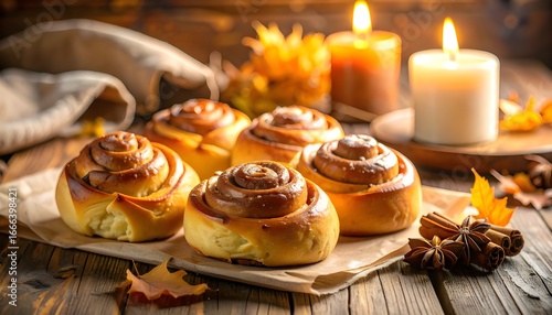 Wallpaper Mural Cinnamon Rolls with Autumn Decor Torontodigital.ca