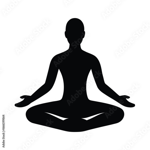 silhouette of a woman meditating