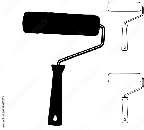 paint roller brush silhouette
