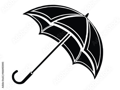 black umbrella isolated on white