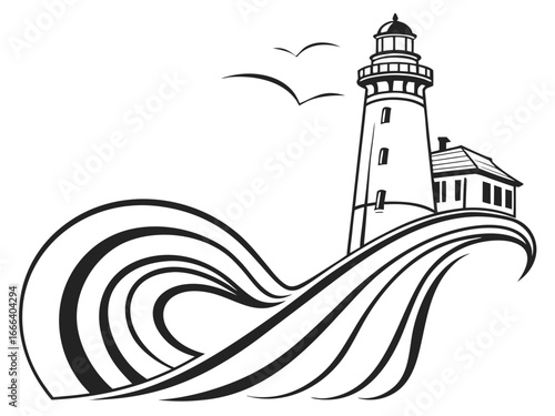 lighthouse on a white background