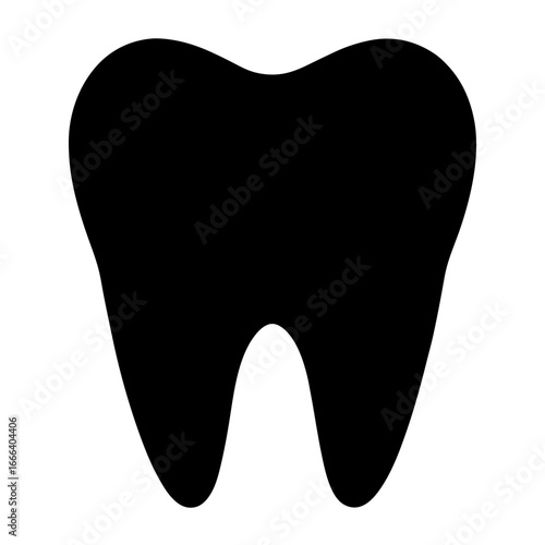 Silhouette of a molar tooth, dental care and oral hygiene concept