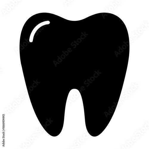 Illustration of a Healthy Tooth with Root Structure on a White Background