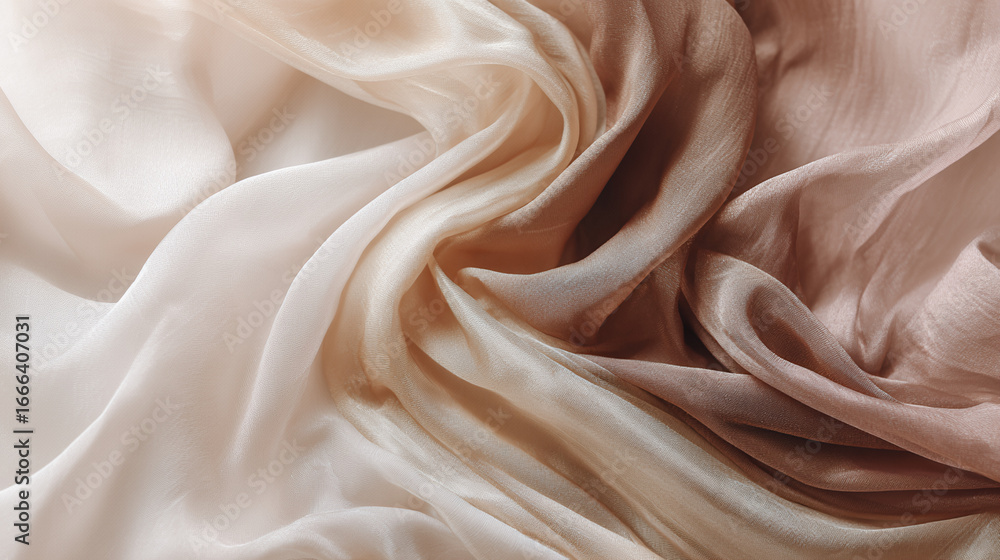 Fototapeta premium Close Up View Of Flowing Silky Fabric