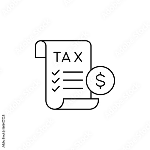 Tax form dollar coin symbolizing financial obligations