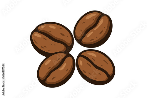 Coffee beans vector illustration. Roasted coffee grain icon for cafe menu or package design. Aromatic caffeine symbol for espresso or latte. Morning energy and coffee break concept.