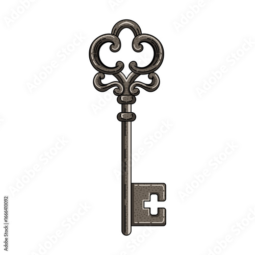 Vintage key vector illustration on seamless pattern