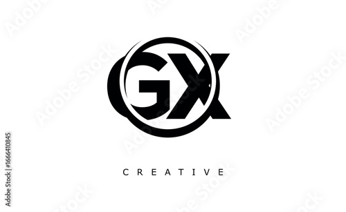GX Letter Logo - Circular Monogram Emblem with Bold Minimal Design for Modern Branding