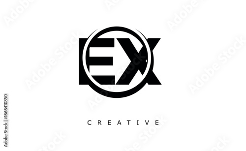 EX Letter Logo - Circular Monogram Emblem with Bold Minimal Design for Modern Branding