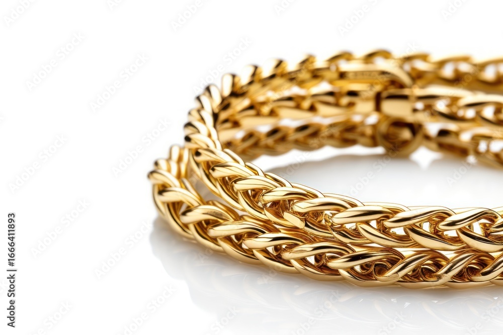 Fototapeta premium Golden chain bracelets necklace jewelry bangles.