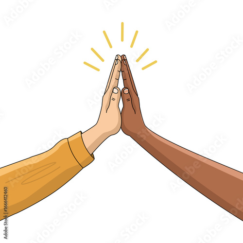 High five vector design. Friendship illustration on transparent background