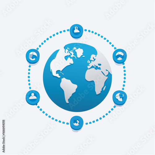 Global network connecting people around the world with digital communication tools for a modern and interconnected society.
