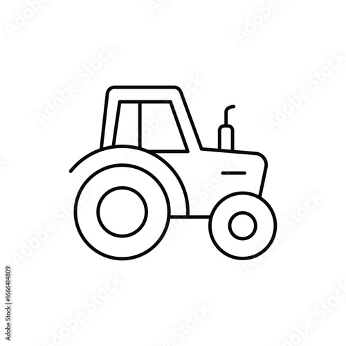 Tractor line icon vector isolated on white background