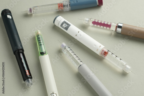 Various injection pens for semaglutide and GLP-1 drugs, insulin and medical therapy