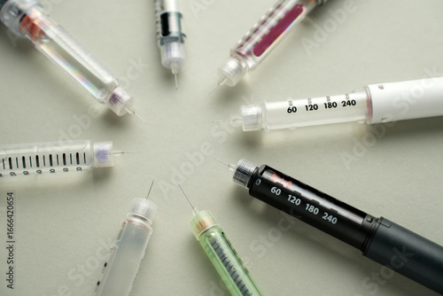 Various injection pens for semaglutide and GLP-1 drugs, insulin and medical therapy