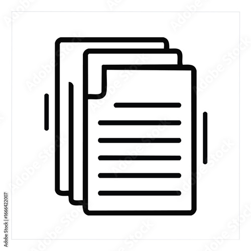 Paper documents icons. Line symbol and document icon. Paper symbol with single and multiple pages.contract, document, note, report, signs, documentation, file, form, graphic, office, page, vector