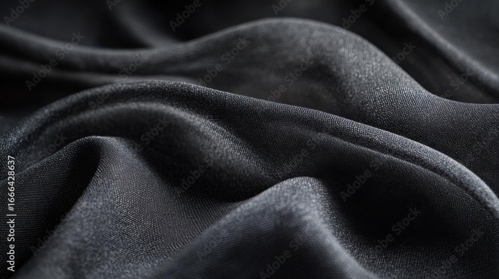 Fototapeta premium Explore Elegant Flowing Dark Fabric Details and Textile Textures