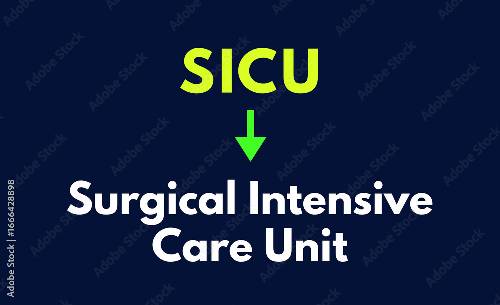 Fototapeta premium SICU Meaning, Surgical Intensive Care Unit
