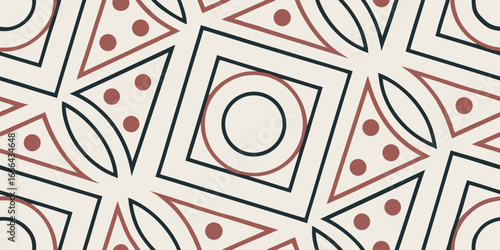 Bold Interlocking Retro Geometric Seamless Pattern