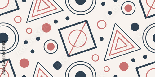 Abstract Retro Geometric Seamless Pattern Background (Earthy Tones B)