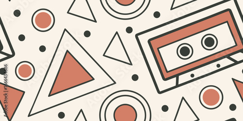 Minimal Geometric Seamless Pattern Background (Earthy Tones A)