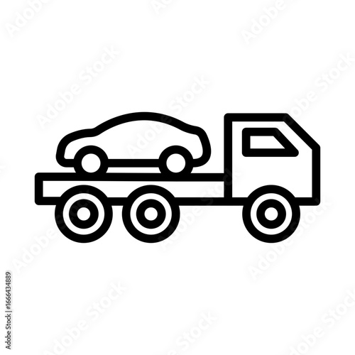 Tow Truck line vector icon design