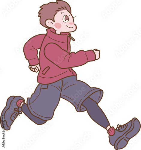 ランニングする男性のイラスト