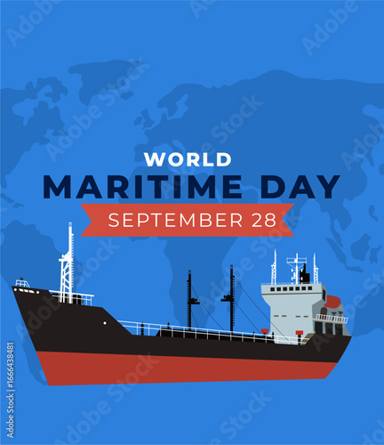 World maritime day flyer illustration