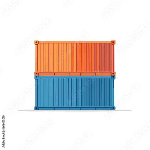 Stacked shipping containers for transport freight industry and cargo service logistics