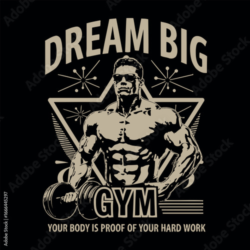 Fitness typography vector t-shirt design print