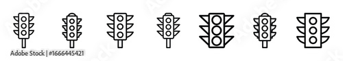Set of Traffic light icon symbol vector on white background