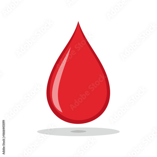 Crimson Drop Design: Single Isolated Blood Icon for Donation Campaigns and Medical Healthcare Concepts