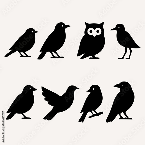 Wallpaper Mural set of birds silhouettes Torontodigital.ca