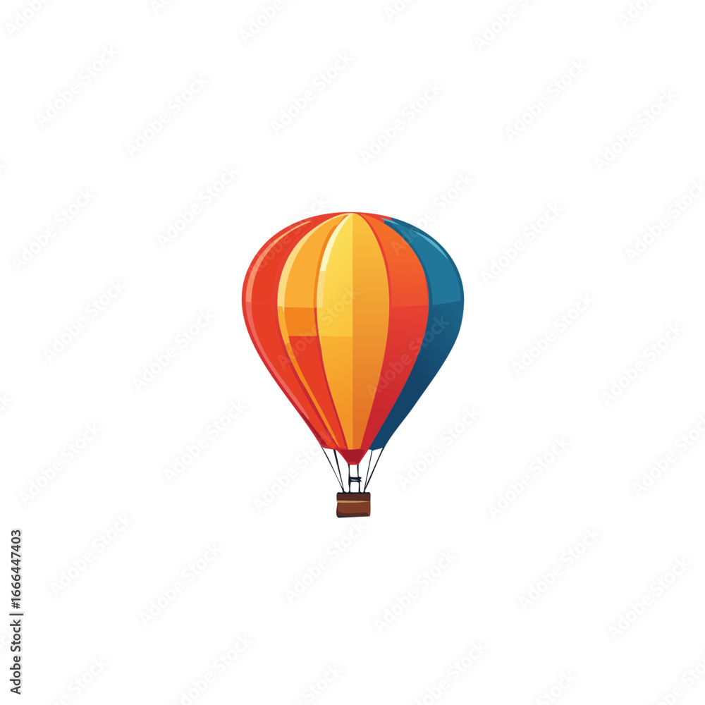 Naklejka premium Colorful Hot Air Balloon Illustration Ascending High for Adventure and Freedom Concept