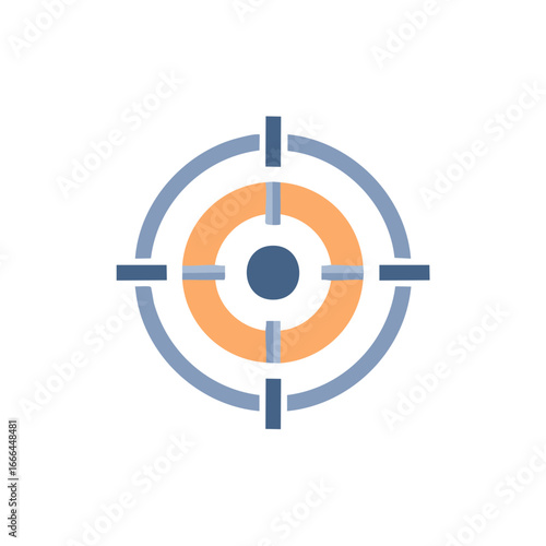 Graphical representation of a target symbol with concentric circles and aiming crosshairs