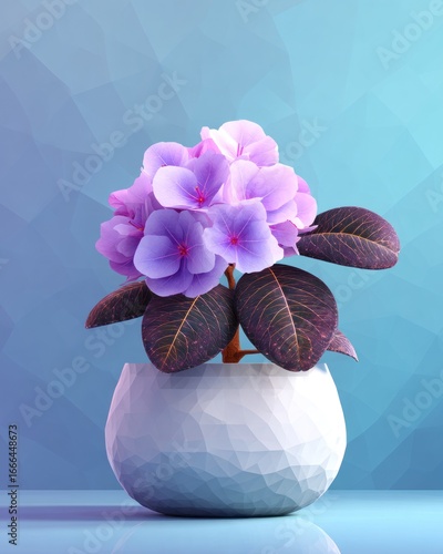 3D Rendered Flower in Vase