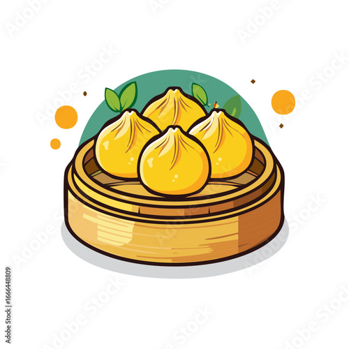 Steaming Dumplings in a Bamboo Basket Delicious Asian Cuisine Presentation