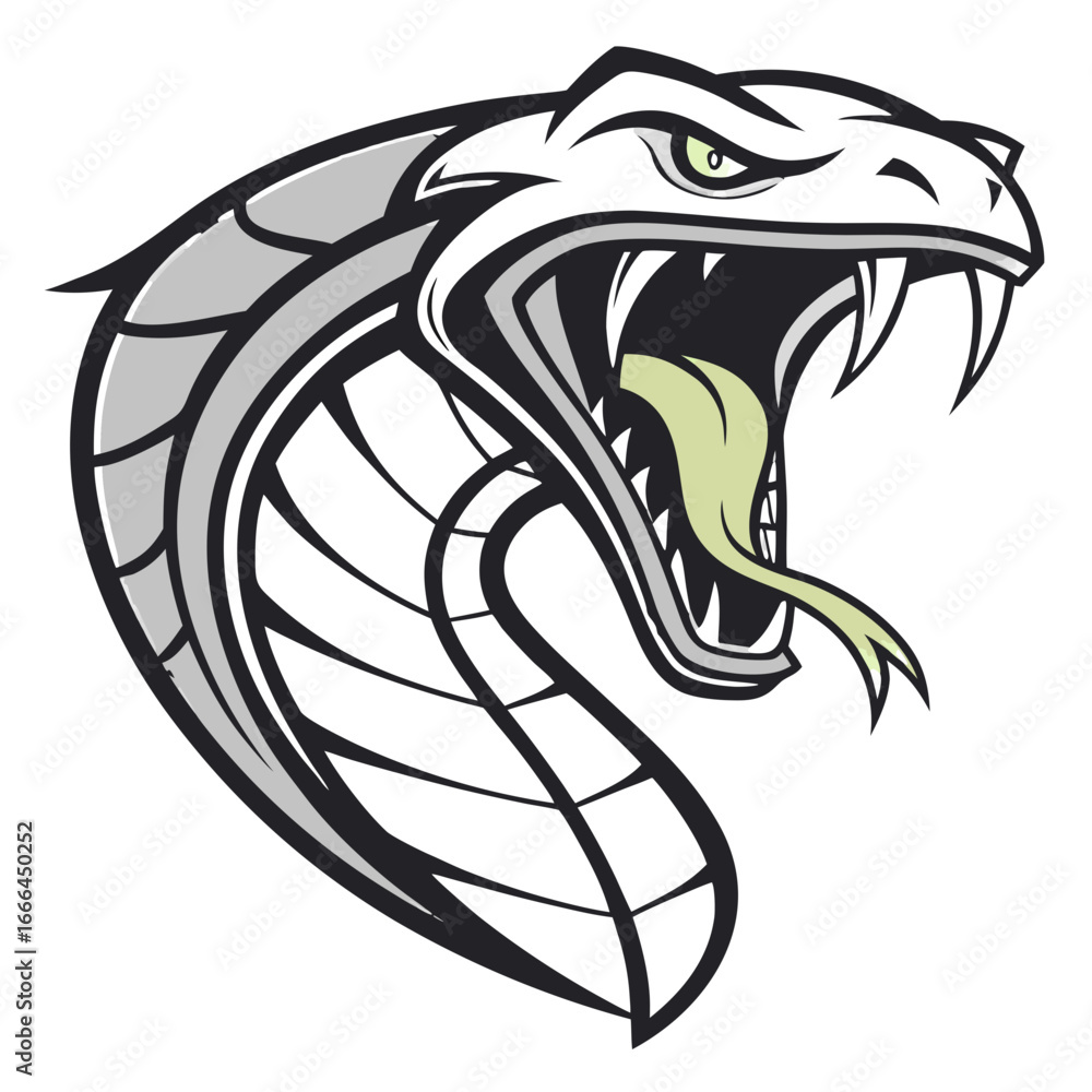 Obraz premium Steel Viper Mascot Logo Vector – Venom Snake Gaming Emblem, Transparent
