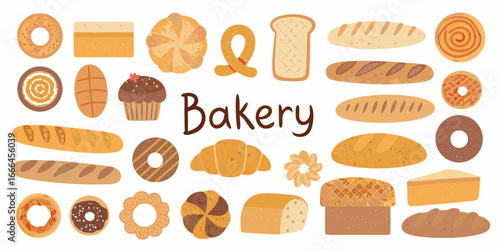 Assorted Bakery Goods Collection Illustration