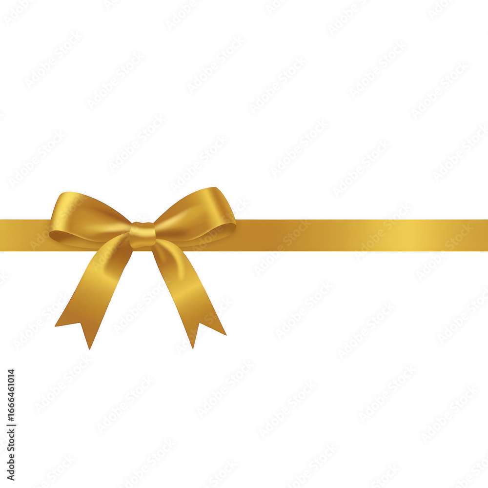 Fototapeta premium Elegant gold ribbon and bow isolated on transparent background, perfect for gift wrapping, festive decorations, or celebratory design elements
