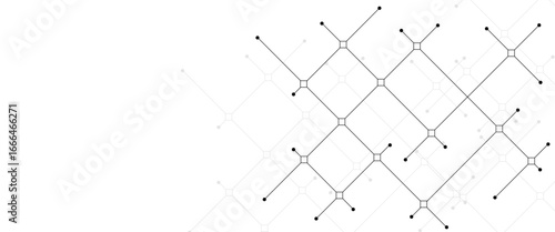 Vector creative idea of modern design with geometric technology background with lines and dots with electronics elements on tech Bg.